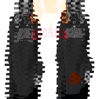 Georgia Ga Vintage Athletic Sports Red Style Women Sweatshirt - Thegiftio UK