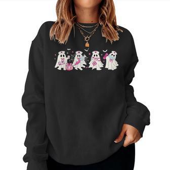 Ghost Nurses Halloween Crew Costume Scrub Top Women Women Sweatshirt - Thegiftio UK