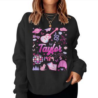 Girl Groovy Taylor First Name Personalized Birthday Party Women Sweatshirt - Thegiftio UK