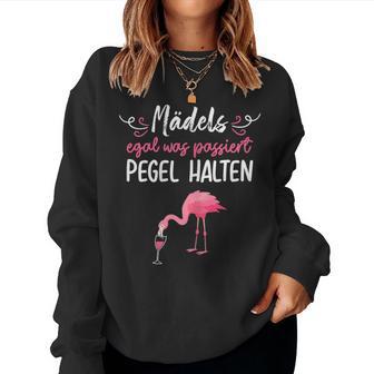 Girls Pegel Halten Mallorca Flamingo Beer Jga Malle Fun Sweatshirt Frauen - Geschenkecke