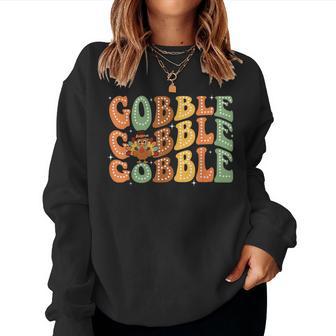 Gobble Turkey Day Happy Thanksgiving Toddler Girl Boy Women Sweatshirt - Monsterry