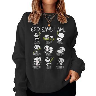 God Say I Am Cute Anime Panda Bible Quotes Women Sweatshirt - Thegiftio UK