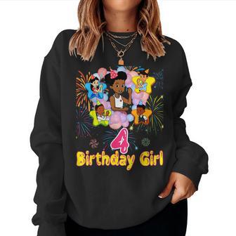 Gracie's 4 Year Old Corner Girl Birthday Cute Party Women Sweatshirt - Thegiftio UK
