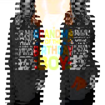 Grandma Of The Birthday Boy Building Block Birthday Party Women Sweatshirt | Seseable UK