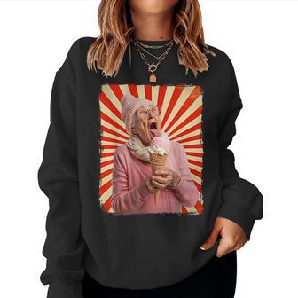 Grandma Licking Ice Cream Women Sweatshirt - Thegiftio UK