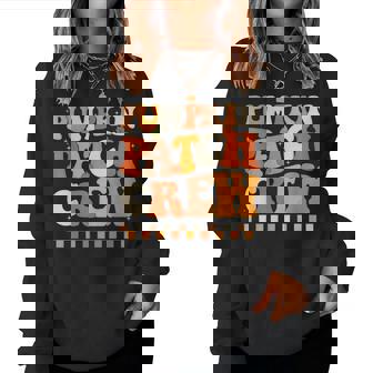 Groovy Pumpkin Patch Crew Pumpkin Patch Crew Fall Halloween Women Sweatshirt | Seseable UK