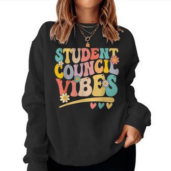 Groovy Student Council Vibes Retro School Student Council Women Sweatshirt - Thegiftio UK