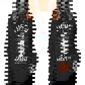 Halloween Dad Mom Daughter Adult Costume Unicorn Security Women Sweatshirt - Monsterry