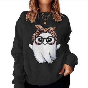 Halloween Ghost Glasses Boo Spooky Season Toddler Girl Women Sweatshirt - Thegiftio UK