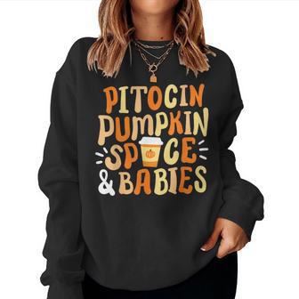 Halloween Labor And Delivery L&D Nurse Fall Pumpkins Midwife Women Sweatshirt - Thegiftio UK