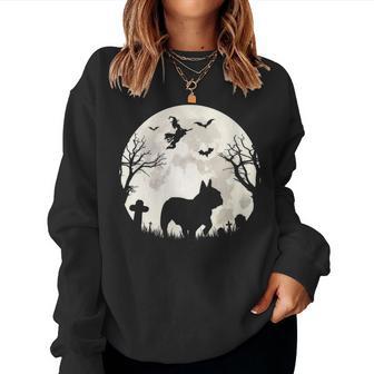 Halloween Moon French Bulldog Costume Dog Lover Owner Women Sweatshirt - Thegiftio UK