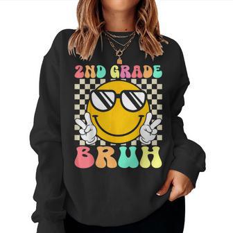 Hello Second Grade Retro Team 2Nd Grade Bruh Back To School Women Sweatshirt - Thegiftio UK