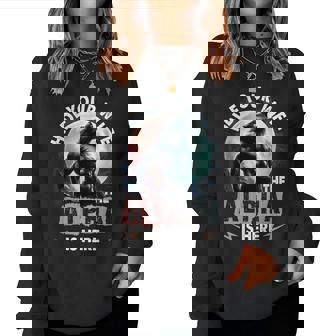 Hide Your Wife The Alpha Is Here Alpha Wolf Meme Cringe Women Sweatshirt - Seseable