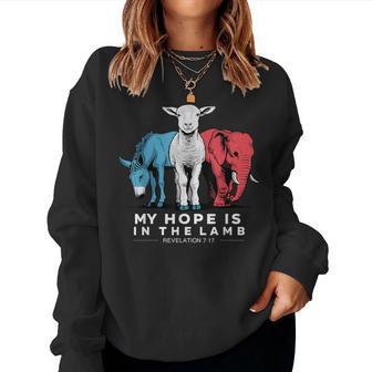My Hope Is In The Lamb Christian God Jesus Women Sweatshirt - Thegiftio UK