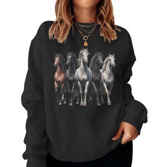 Horse Lovers Horse Collage Graphic For Women Women Sweatshirt - Thegiftio UK