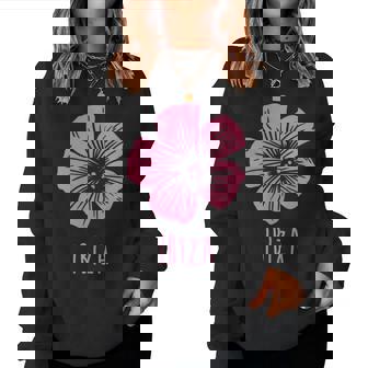 Ibiza Vintage Tropical Hibiscus Flower Women Sweatshirt - Monsterry