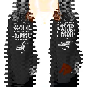 I'm With The Flamingo Matching Couples Halloween Flamingo Women Sweatshirt - Monsterry