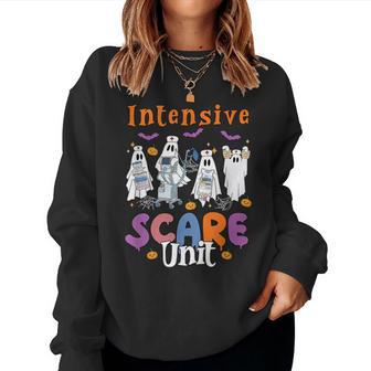 Intensive Scare Unit Icu Boo Crew Nicu Picu Nurse Tech Women Sweatshirt - Thegiftio UK