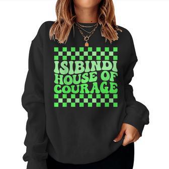 Isibindi House Of Courage Green Retro Groovy Social Isibindi Women Sweatshirt - Thegiftio UK