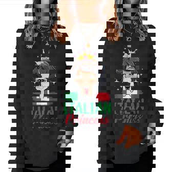 Italian Princess Italy Girl Cute Italian Flag Women Sweatshirt - Thegiftio UK