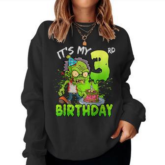 It's My 3Rd Birthday Zombie Lover 3 Year Old Boys Girls Women Sweatshirt - Thegiftio UK