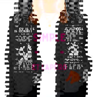 Je Suis Une Fille Simple J' Aime Les Chats Apéro Humour Chat Women Sweatshirt - Cadeauxyz