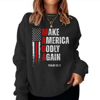 Jesus Make America Godly Again American Patriot Christian Women Sweatshirt - Monsterry DE