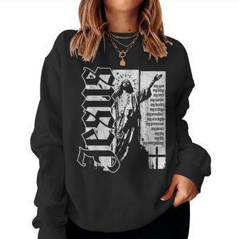 Jesus Christ God King Lord Savior Strength Prayer Christian Women Sweatshirt - Thegiftio UK