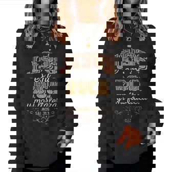 Jesus Es Mi Roca Y Mi Fortaleza Salmos Women Sweatshirt - Monsterry