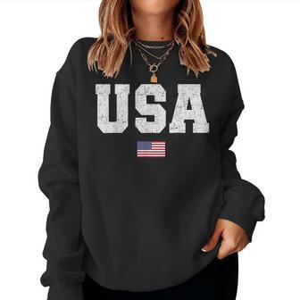 July 4Th Usa Patriotic American Flag Women Sweatshirt - Monsterry DE