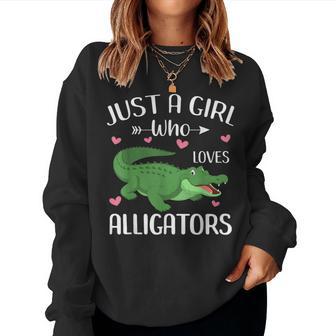 Just A Girl Who Loves Alligators Cute Alligator Lover Girls Women Sweatshirt | Seseable UK