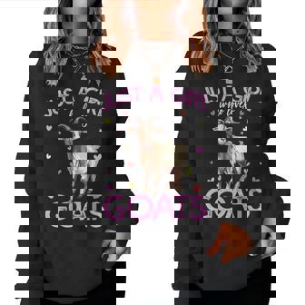 Just A Girl Who Loves Goats For Girls Women Sweatshirt - Thegiftio