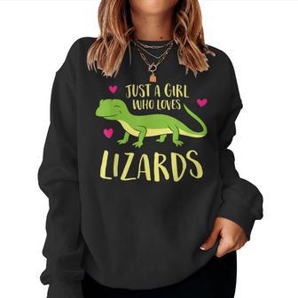 Just A Girl That Loves Lizards Cute Lizard Girl Women Sweatshirt - Thegiftio UK
