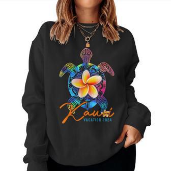 Kauai Hawaii Hawaiian Tie Dye Sea Turtle Vacation 2024 Women Sweatshirt - Thegiftio UK