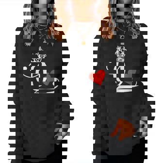 King & Queen Of Hearts Matching Couple Saint Valentine's Day Women Sweatshirt - Thegiftio UK
