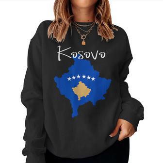 Kosovo Flag Kosovo Map For And Women Sweatshirt Frauen - Seseable