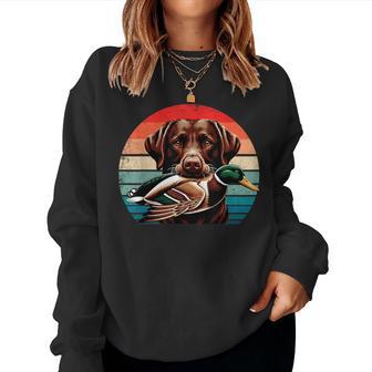 Labrador Retriever With Mallard Duck Hunting Women Sweatshirt - Thegiftio UK