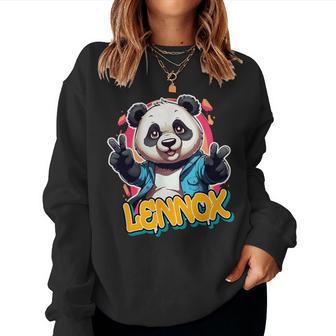 Lennox Beautiful Boys' Name With Cute Panda Sweatshirt Frauen - Geschenkecke