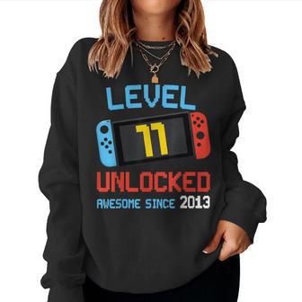 Level 11 Unlocked 11Th Video Gamer Birthday Boy Girl Women Sweatshirt - Thegiftio UK