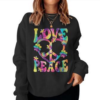 Love Peace Sign 60S 70S Outfit Hippie Groovy Girls Women Sweatshirt - Thegiftio UK