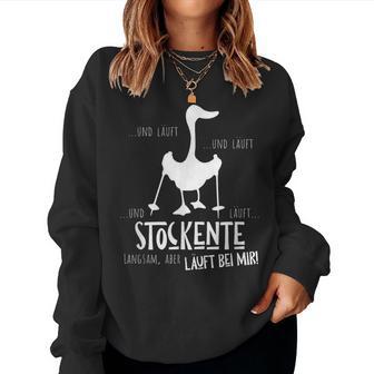 Mallard Duck Silhouette Läuft Bei Mir Nordic Walking Fun Sweatshirt Frauen - Geschenkecke