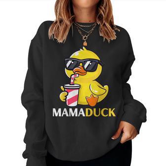 Mama Duck Rubber Duck Birthday Party Family Matching Women Sweatshirt - Thegiftio UK