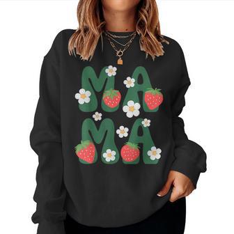 Mama Strawberry Lover Mom Strawberries Flower Women Sweatshirt - Thegiftio UK