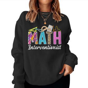 Math Interventionist Teacher Appreciation Leopard Women Sweatshirt - Thegiftio UK