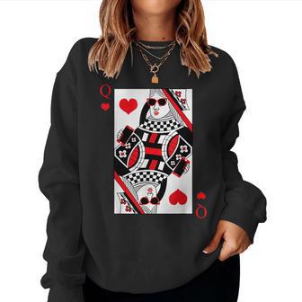 Modern Cool Queen Of Hearts Valentines Day Cool V-Day Women Sweatshirt - Thegiftio UK