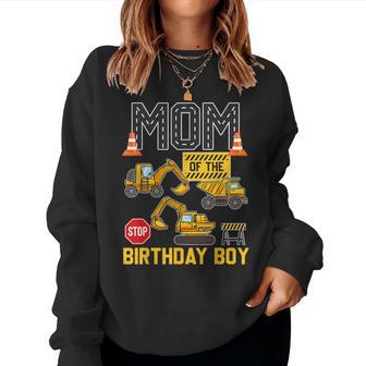 Mom Of The Birthday Boy Construction Worker Bday Party Women Sweatshirt - Thegiftio UK