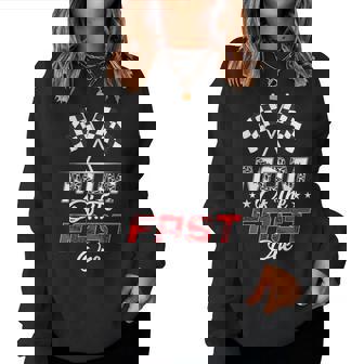 Mom Of The Fast One First Birthday Racing Car Family Women Sweatshirt - Thegiftio