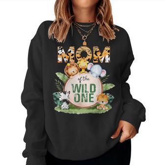 Mom Of The Wild One 1St Birthday Safari Family Matching Women Sweatshirt - Thegiftio UK