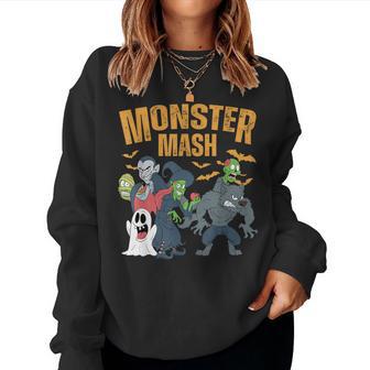 Monster Mash Retro Halloween Monster Spooky Men Women Sweatshirt - Thegiftio UK