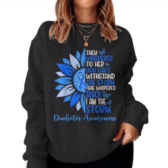 Motivation Support Squad Sunflower Blue Diabetes Awareness Women Sweatshirt - Thegiftio UK